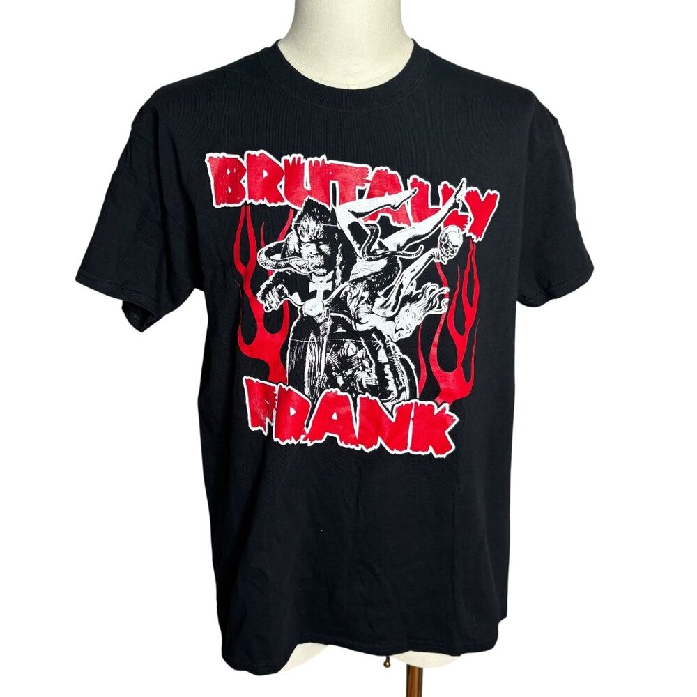 Brutally Frank Graphic Band Tee T-Shirt L Black Short Sleeve Punk Crewneck